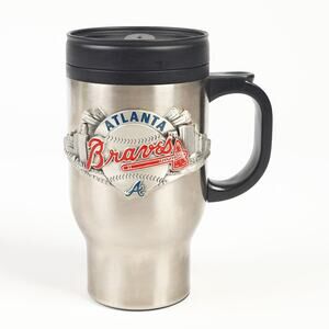 Major League Baseball Altanta Braves 4D Logo Emblem Stainless Steel Travel Mug